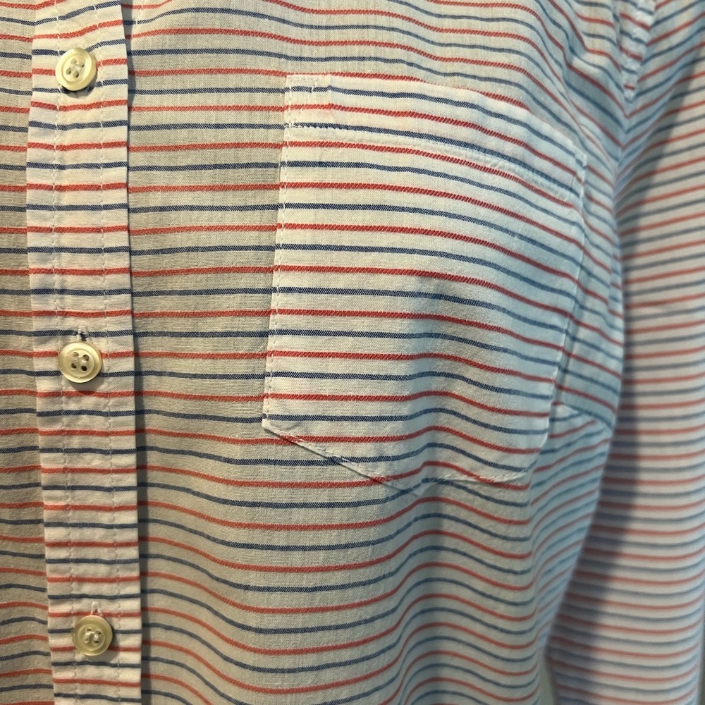 Talbots Linen Button Down Fits Size Medium White … - image 3